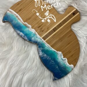 Mermaid fin epoxy serving board