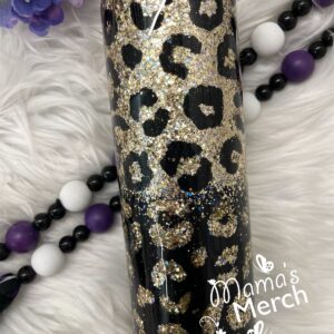 Black & Gold Cheetah Tumbler